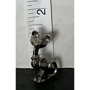 Miniature Pewter Cat Figurine